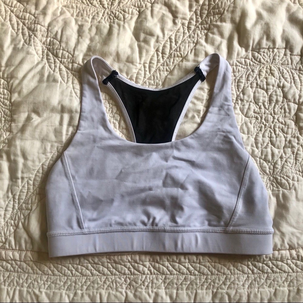 Lululemon white mesh sports bra